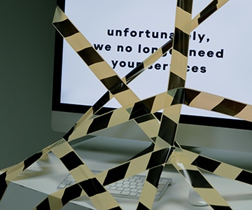 tape covering computer signifying the ban